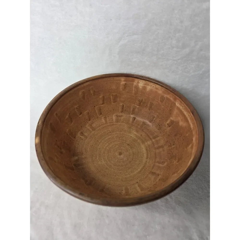 Studio Art Ceramic Basket Weave Look Bowl Shades Of Brown Marked